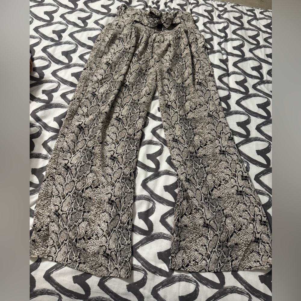 Main Strip Monochrome Snakeskin Pants